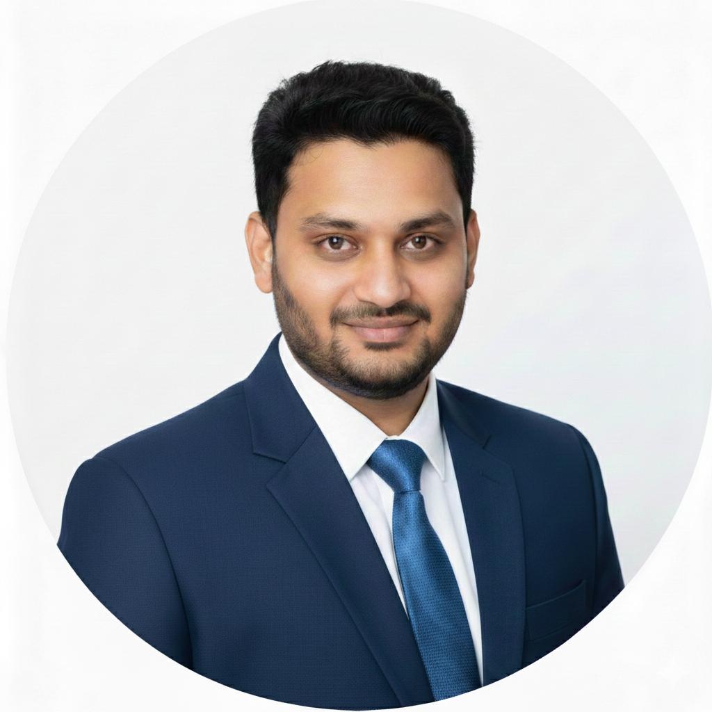 Professional man in formal attire in corporate office